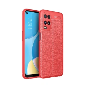 Hubrendy Bez Oppo A54 4G Kılıf Auto Focus Kapak - Kırmızı