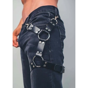 Hubrendy Beru Bacağı Saran Seksi Deri Harness - Brfm51
