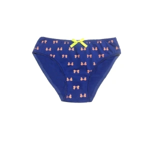 Hubrendy Beru Berrak Kadın İçin Saks Renk Kurdele Süslemeli Bikini 11103