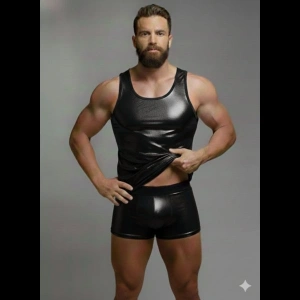 Hubrendy Beru Erkek Lame Tank Top Boxer Takımı