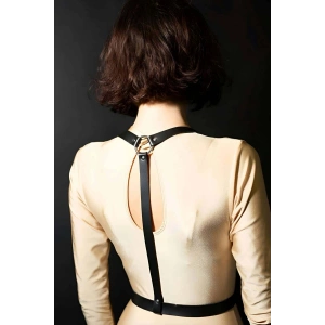 Hubrendy Beru Göğüs Üzeri Deri Kemer, Şık Deri Harness Aksesuar - Brf599