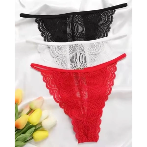 Hubrendy Beru Kadın 3lü Dantel String - Tanga