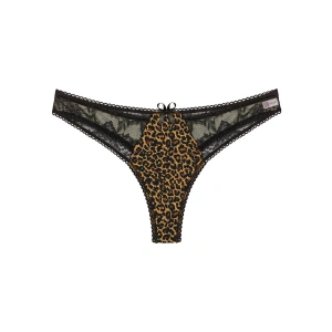 Hubrendy Beru  Leopar Desenli Dantelli Fantezi G String Külot