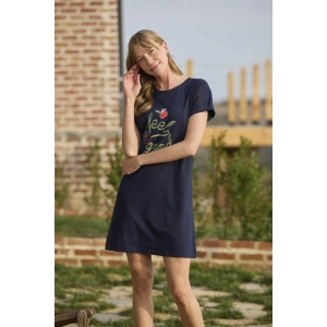 Hubrendy Beru Meyve Ve Yaprak Baskılı Dantelli feel Good Gecelik