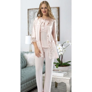 Hubrendy Beru Pudra Penye Pijama Takımı - 1417