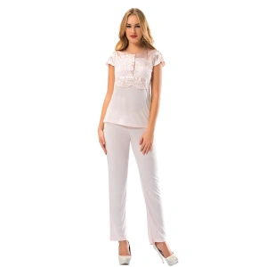 Hubrendy Beru Pudra Penye Pijama Takımı - 1607