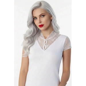 Hubrendy Beru Şahinler Düğmeli Dantelli Atlet Bluz B640