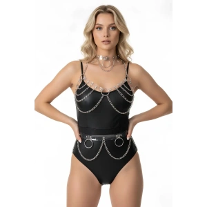 Hubrendy Beru Şeffaf Zincirli Şık Harness Takım
