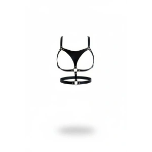 Hubrendy Beru Siyah Göğüs Harness Deri O-ring Detaylı - Brf1388