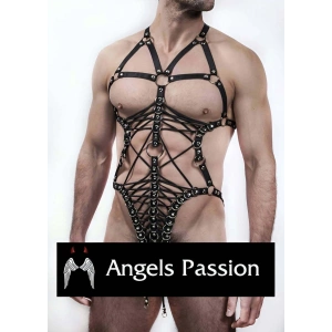 Hubrendy Beru Siyah Seksi Lasitk Erkek  Vücut Harness - Brfm68