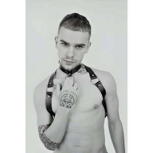 Hubrendy Beru Tasmalı Seksi Deri Erkek  Harness - Brfm35