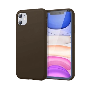 Hubrendy Bez Apple iPhone 11 Kılıf First Silikon - Kahverengi