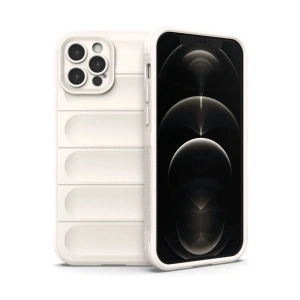 Hubrendy Bez Apple iPhone 12 Pro Kılıf Optimum Silikon - Krem