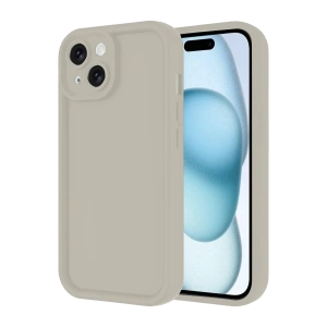 Hubrendy Bez Apple iPhone 14 Kılıf Viera Silikon - Krem