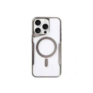 Hubrendy Bez Apple iPhone 14 Pro Kılıf Boyi Magsafe Silikon Kapak - Titan Gri