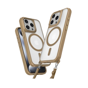 Hubrendy Bez Apple iPhone 14 Pro Max Kılıf Enka Magsafe Silikon Kılıf - Desert