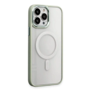 Hubrendy Bez Apple iPhone 15 Pro Max Kılıf Room Magneticsafe Silikon - Su Yeşili