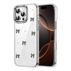 Hubrendy Bez Apple iPhone 16 Pro Max Fiyonk Desenli Kapak - Desen 8