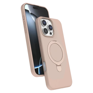 Hubrendy Bez Apple iPhone 16 Pro Max Regal Magsafe Standlı Kapak - Çöl Titanyum