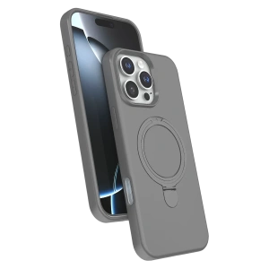Hubrendy Bez Apple iPhone 16 Pro Max Regal Magsafe Standlı Kapak - Titan Gri
