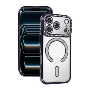 Hubrendy Bez Apple iPhone 17 Pro Max Joke Simli Magneticsafe Kılıf - Derin Mor