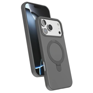 Hubrendy Bez Apple iPhone 17 Pro Regal Magsafe Standlı Kapak - Titan Gri