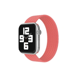 Hubrendy Bez Apple Watch 42mm Ayarlı Solo Silikon Kordon - Pembe