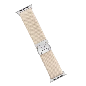 Hubrendy Bez Apple Watch 42mm Forest Kumaş Kordon - Krem