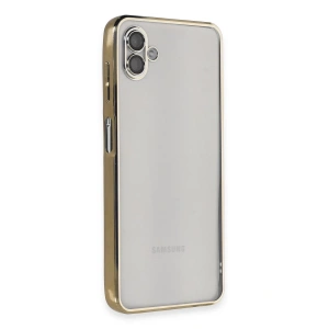 Hubrendy Bez Samsung Galaxy A04 Kılıf Lensli Silikon - Gold