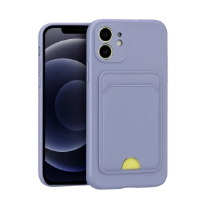 Hubrendy Bez Apple iPhone 11 Kılıf Kelvin Kartvizitli Silikon - Lila
