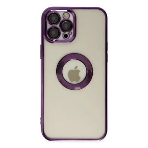 Hubrendy Bez Apple iPhone 12 Pro Kılıf Slot Silikon - Mor