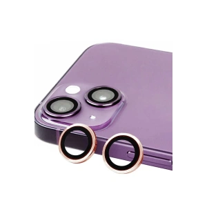 Hubrendy Bez Apple iPhone 15 Plus Raze Metal Kamera Lens - Pembe
