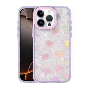 Hubrendy Bez Apple iPhone 16 Pro Max Lumi Desenli Kapak - Mor
