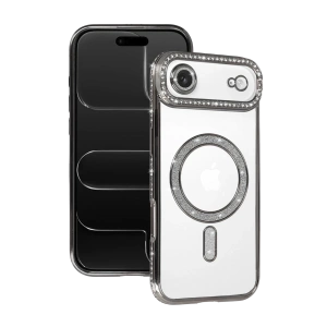 Hubrendy Bez Apple iPhone 17 Air Joke Simli Magneticsafe Kılıf - Gümüş