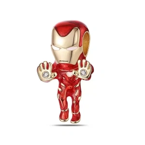 Hubrendy Bez Marvel The Avengers Iron Man Gümüş Kaplama Charm