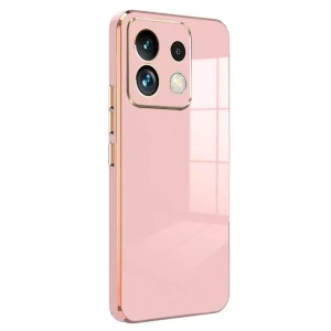 Hubrendy Bez Xiaomi Poco M6 Pro 4G Kılıf Volet Silikon - Pembe