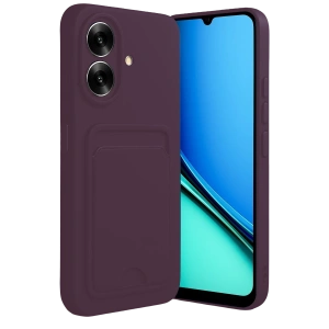 Hubrendy Bez Realme Note 60 Kelvin Kartvizitli Silikon - Derin Mor