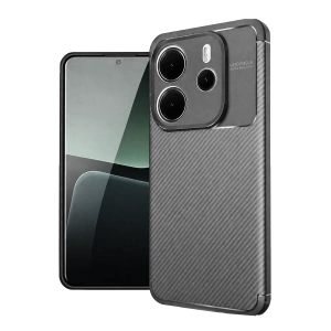 Hubrendy Bez Xiaomi Redmi Note 14 4G Kılıf Auto Focus Karbon Kapak - Gri