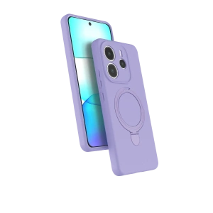 Hubrendy Bez Xiaomi Redmi Note 14 4G Regal Magsafe Standlı Kapak - Lila