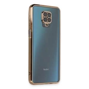 Hubrendy Bez Xiaomi Redmi Note 9 Pro Kılıf Lensli Silikon - Gold