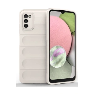 Hubrendy Bez Samsung Galaxy A03S Kılıf Optimum Silikon - Krem