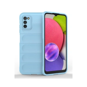 Hubrendy Bez Samsung Galaxy A03S Kılıf Optimum Silikon - Sky Blue
