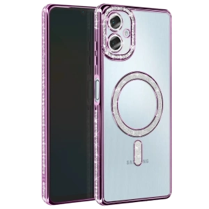 Hubrendy Bez Samsung Galaxy A06 Joke Simli Magneticsafe Kılıf - Derin Mor