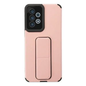 Hubrendy Bez Samsung Galaxy A33 5G Kılıf Mega Standlı Silikon - Pudra