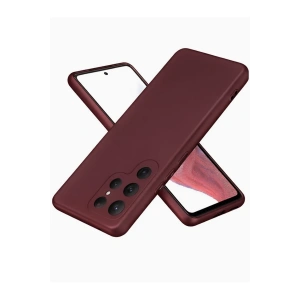Hubrendy Bez Samsung Galaxy S25 Ultra Kılıf First Silikon - Bordo