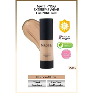 Hubrendy Bez SPF 15 Mat Kapatıcı Fondöten - 01 Beige