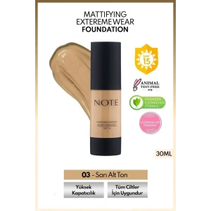 Hubrendy Bez SPF 15 Mat Kapatıcı Fondöten - 03 Medium Beige