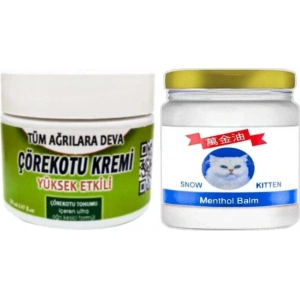 Hubrendy Bez Süper Çörek Otu Kremi Orta Boy 100 ml Krem - Snow Kitten Menthol Balm 50 ml