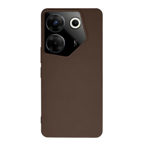 Hubrendy Bez Tecno Camon 20 Pro 5G Kılıf First Silikon - Kahverengi