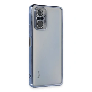 Hubrendy Bez Xiaomi Redmi Note 10 Pro Kılıf Lensli Silikon - Açık Mavi